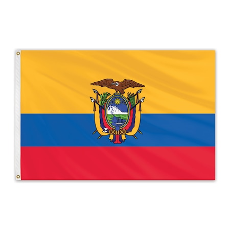 Ecuador Outdoor Nylon Flag With Seal 3'x5'